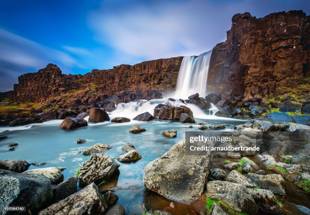 Oxararfoss waterfall, Thingvellir National Park, Iceland