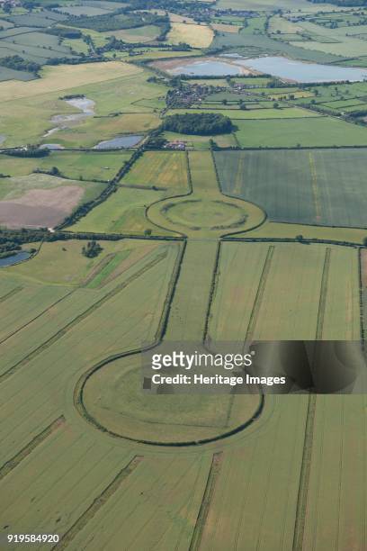 Thornborough Henges, North Yorkshire, circa 2010s. Three henges on the north bank of the River Ure, which form part of a wider ritual landscape...