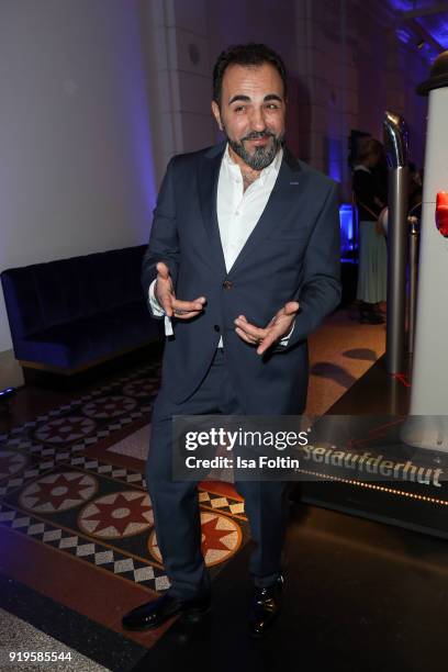 Actor Adnan Maral attends the Blue Hour Reception hosted by ARD during the 68th Berlinale International Film Festival Berlin on February 16, 2018 in...