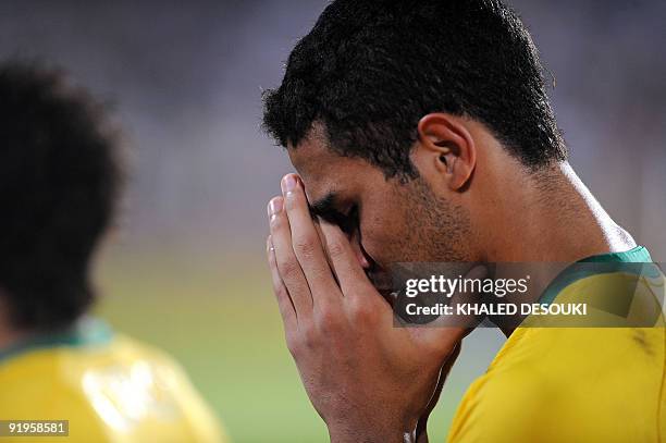 Brazil's players Alan Kardec reacts after his team lost their FIFA U-20 World Cup final football match against Ghana in Cairo on October 16, 2009....