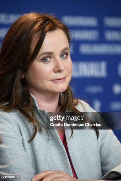 Emily Watson attends the 'The Happy Prince' press conference during the 68th Berlinale International Film Festival Berlin at Grand Hyatt Hotel on...