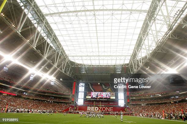 General view of the interior during the game between the Houston Texans and the Arizona Cardinals on October 11, 2009 at the University of Phoenix...