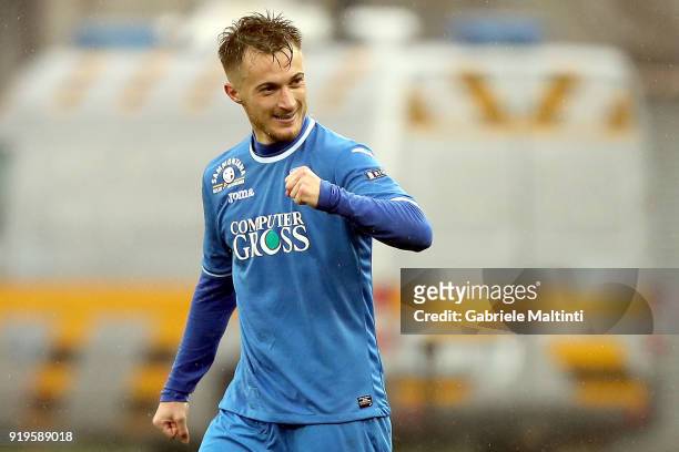 Alfredo Donnarumma of Empoli FC celebrates after scoring a goal during the serie B match between FC Empoli and Parma Calcio at Stadio Carlo...