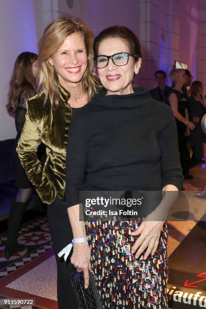 German actress Leslie Malton and German actress Hannelore Elsner attends the Blue Hour Reception hosted by ARD during the 68th Berlinale...