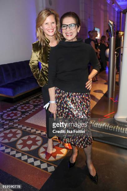 German actress Leslie Malton and German actress Hannelore Elsner attends the Blue Hour Reception hosted by ARD during the 68th Berlinale...
