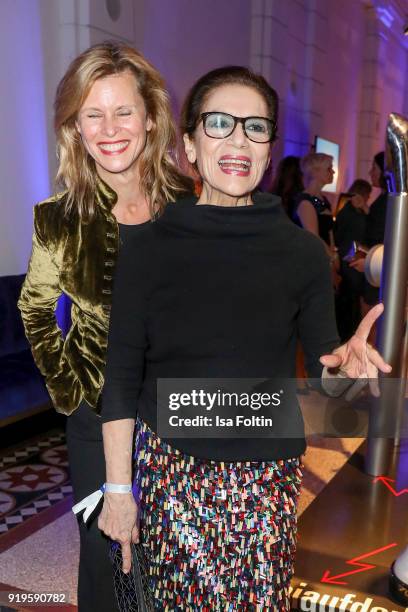 German actress Leslie Malton and German actress Hannelore Elsner attends the Blue Hour Reception hosted by ARD during the 68th Berlinale...