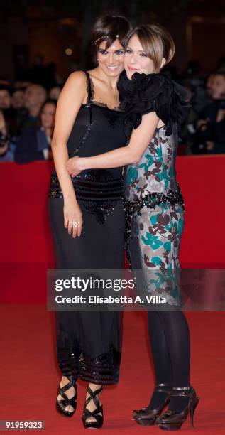 Actresses Valeria Solarino and Isabella Ragonese attend ''Viola Di Mare'' Premiere during Day 2 of the 4th Rome International Film Festival held at...