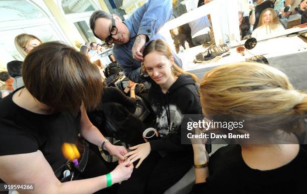 General view at the Jasper Conran show during London Fashion Week February 2018 at Claridge's Hotel on February 17, 2018 in London, England.