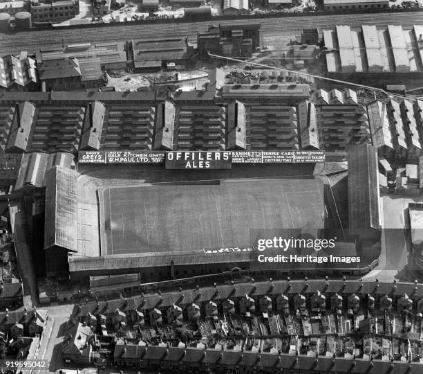 The Baseball Ground, Derby, Derbyshire, 1952. The home of Derby County Football Club from 1895 until 1997, demolished in 2003-2004. The site has been...