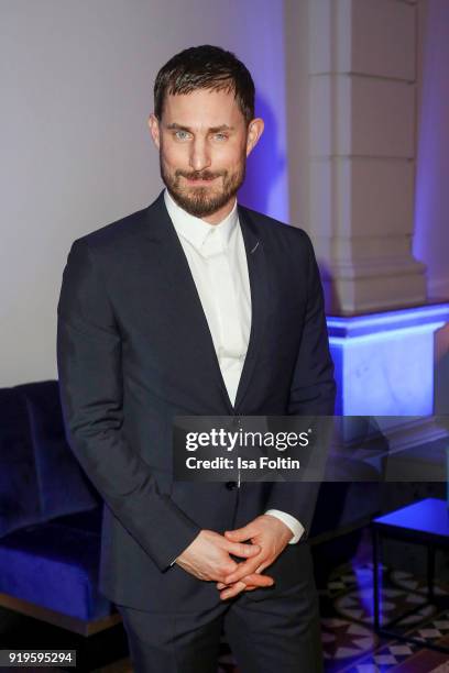 German actor Clemens Schick attends the Blue Hour Reception hosted by ARD during the 68th Berlinale International Film Festival Berlin on February...