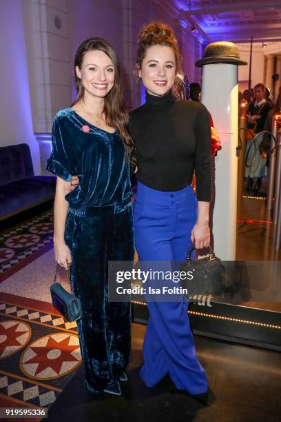 German actress Julia Hartmann and German actress Klara Deutschmann attend the Blue Hour Reception hosted by ARD during the 68th Berlinale...