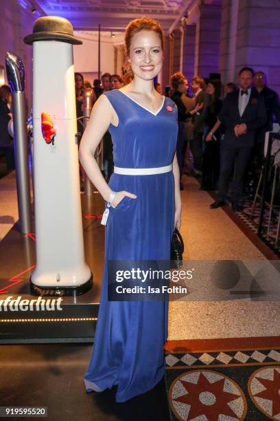 German actress Wanda Perdelwitz attends the Blue Hour Reception hosted by ARD during the 68th Berlinale International Film Festival Berlin on...