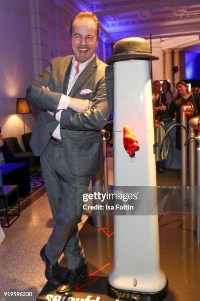 German actor Till Demtroeder attends the Blue Hour Reception hosted by ARD during the 68th Berlinale International Film Festival Berlin on February...