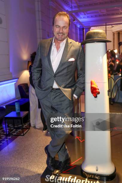 German actor Till Demtroeder attends the Blue Hour Reception hosted by ARD during the 68th Berlinale International Film Festival Berlin on February...