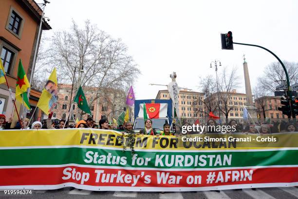 Defend Afrin, national demonstration against the Turkish bombardments in Afrin, for the freedom of Ocalan and justice in Kurdistan.on February 17,...