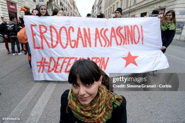 Defend Afrin, national demonstration against the Turkish bombardments in Afrin, for the freedom of Ocalan and justice in Kurdistan.on February 17,...