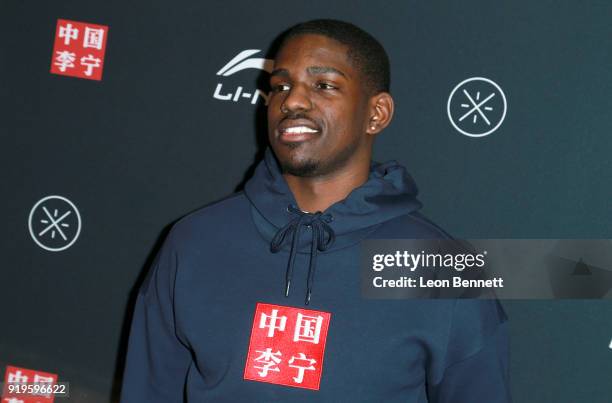 Basketball player Jawun Evans at the Li-Ning All Star Weekend at The Los Angeles Athletic Club on February 16, 2018 in Los Angeles, California.