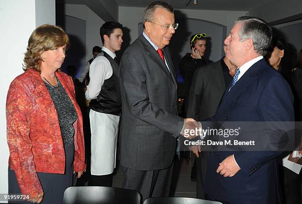 Yury V. Fedotov and Crown Prince Alexander of Yugoslavia attend private view and dinner for the Kandinsky Prize at the Louise Blouin Foundation on...