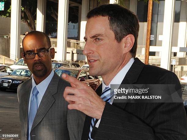 Howard K. Stern leaves the Los Angeles Superior Court with his legal team after the fourth day of a preliminary hearing into the death of 39-year-old...