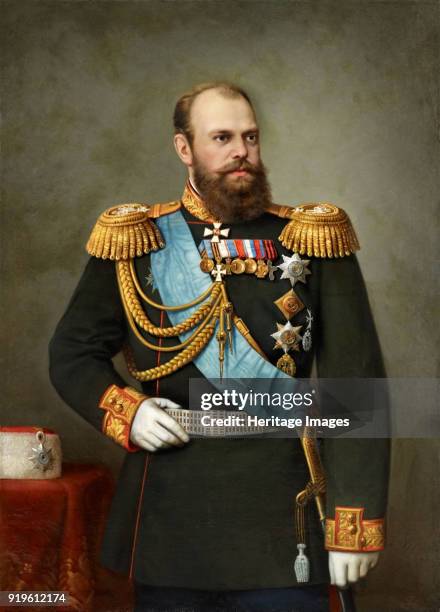 Portrait of the Emperor Alexander III , 19th century. Private Collection.