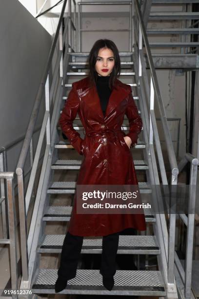 Doina Ciobanu attends the House of Holland show during London Fashion Week February 2018 at TopShop Show Space on February 17, 2018 in London,...