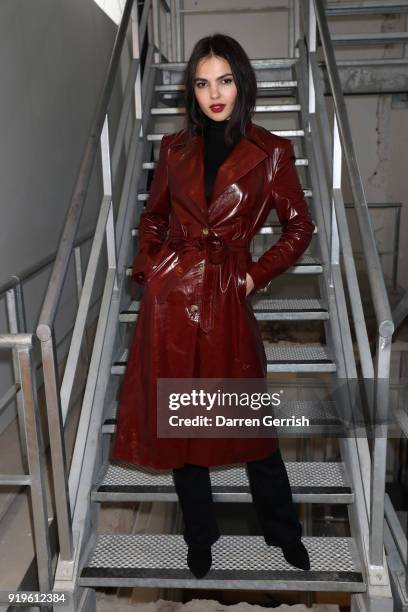 Doina Ciobanu attends the House of Holland show during London Fashion Week February 2018 at TopShop Show Space on February 17, 2018 in London,...