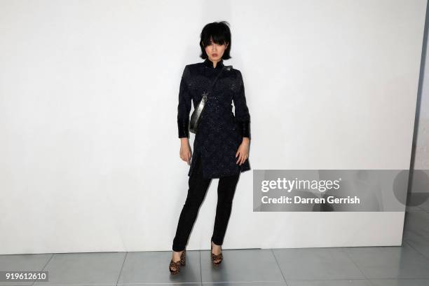 Betty Bachz attends the House of Holland show during London Fashion Week February 2018 at TopShop Show Space on February 17, 2018 in London, England.