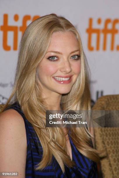 Actress Amanda Seyfried attends the "Jennifer's Body" press conference during the 2009 Toronto International Film Festival held at Sutton Place Hotel...