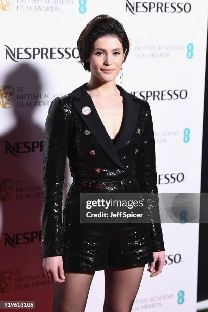 Gemma Arterton attends the EE British Academy Film Awards nominees party at Kensington Palace on February 17, 2018 in London, England.