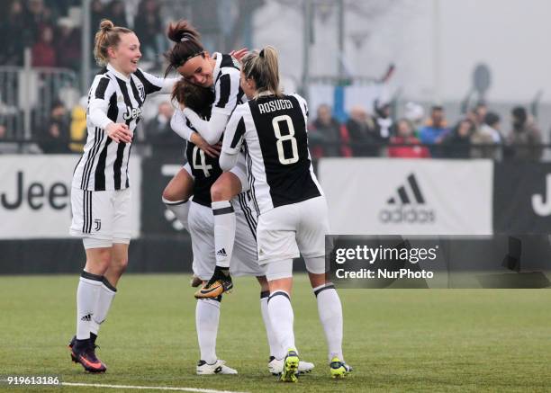 Juventus team during Serie A female match between Juventus Woman v Empoli Ladies in Vinovo- Turin, on February 17, 2018 .