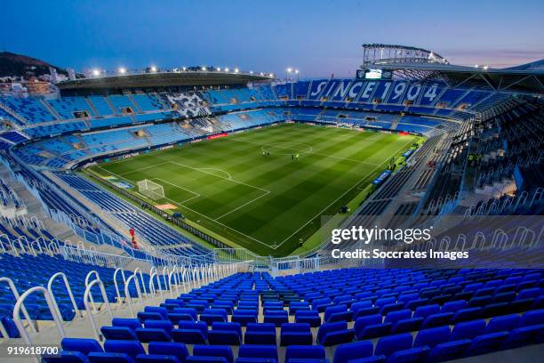 Stadium of Malaga during the La Liga Santander match between Malaga v Valencia at the Estadio La Rosaleda on February 17, 2018 in Malaga Spain