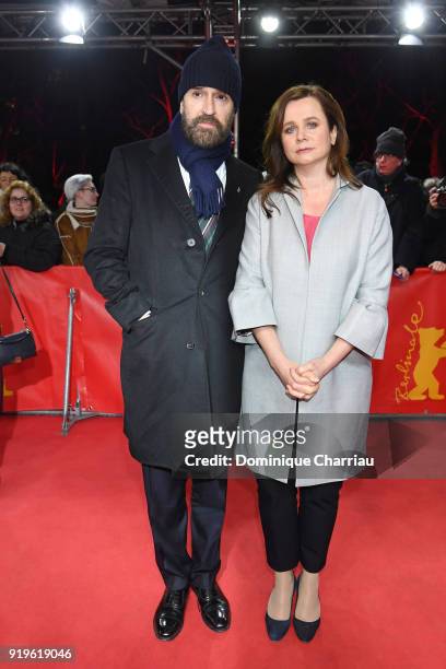 Rupert Everett and Emily Watson attend the 'The Happy Prince' premiere during the 68th Berlinale International Film Festival Berlin at...