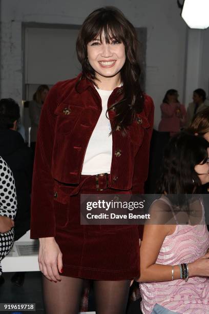 Daisy Lowe attends the House of Holland show during London Fashion Week February 2018 at TopShop Show Space on February 17, 2018 in London, England.