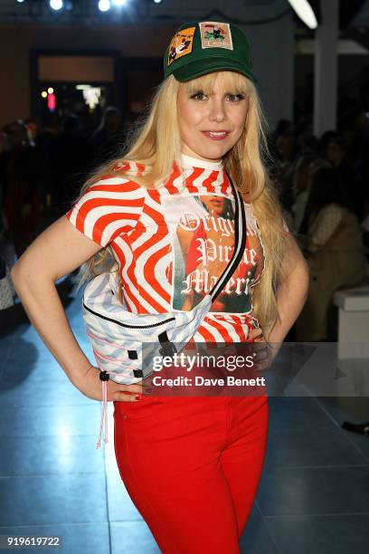 Paloma Faith attends the House of Holland show during London Fashion Week February 2018 at TopShop Show Space on February 17, 2018 in London, England.