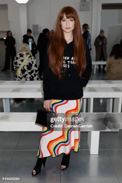 Nicola Roberts attends the House of Holland show during London Fashion Week February 2018 at TopShop Show Space on February 17, 2018 in London,...