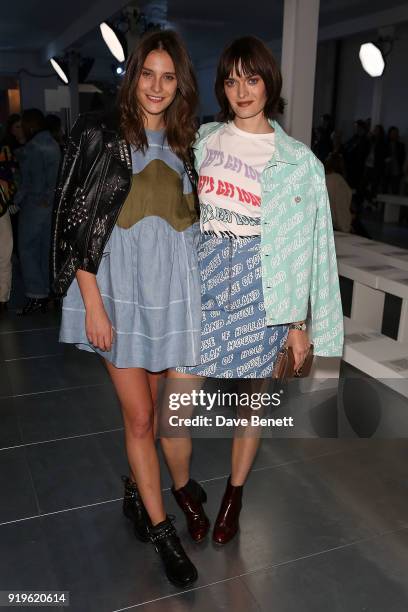 Charlotte Wiggins and Sam Rollinson attend the House of Holland show during London Fashion Week February 2018 at TopShop Show Space on February 17,...
