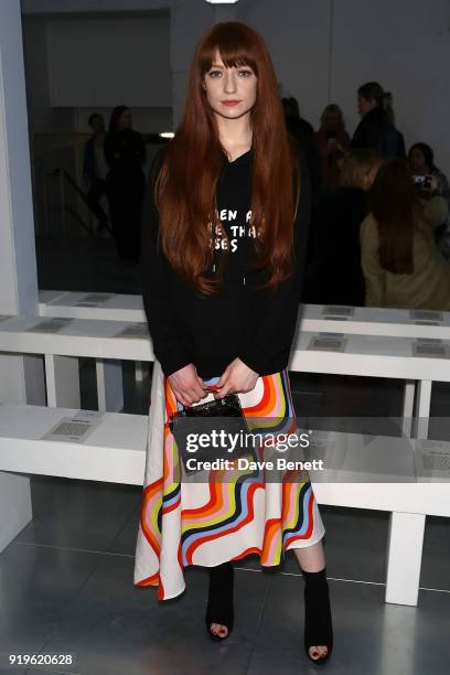 Nicola Roberts attends the House of Holland show during London Fashion Week February 2018 at TopShop Show Space on February 17, 2018 in London,...