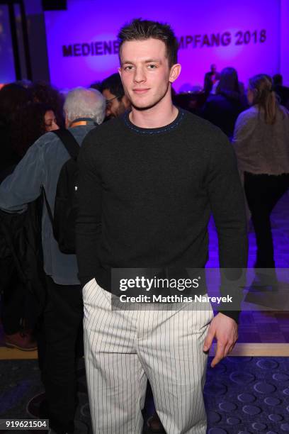 Jannis Niewoehner attends the Medienboard Berlin-Brandenburg Reception during the 68th Berlinale International Film Festival Berlin at on February...