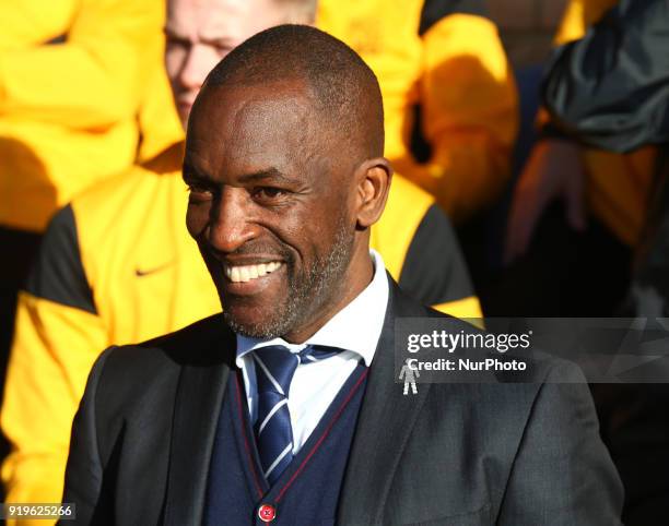 Chris Powell manager of Southend United during League One match between Southend United against Portsmouth at Roots Hall stadium, Southend England on...