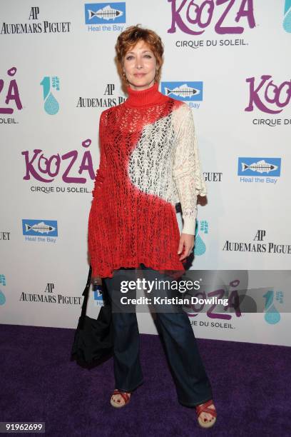 Actress Sharon Lawrence arrives for the Cirque Du Solei Opening Night Gala For Kooza at the Santa Monica Pier on October 16, 2009 in Santa Monica,...