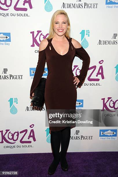 Actress Adrienne Frantz arrives for the Cirque Du Solei Opening Night Gala For Kooza at the Santa Monica Pier on October 16, 2009 in Santa Monica,...