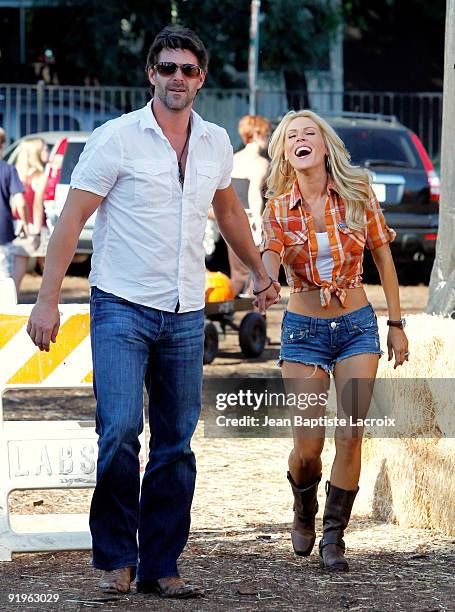 Gretchen Rossi and Slade Smiley sighting at Mr Bones pumpkin patch on October 16, 2009 in Los Angeles, California.