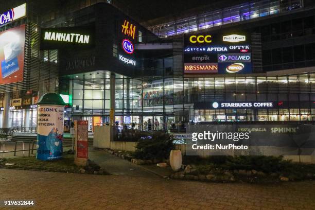 Manhattan Shopping Centre is seen in Gdansk, Poland on 17 February 2018 Runners take part in the Manhattan Run - run competition inside the Manhattan...