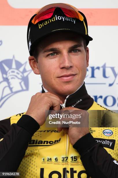 Dylan Groenewegen of Team Lotto NL-Jumbo after the 4th stage of the cycling Tour of Algarve between Almodovar and Tavira, on February 17, 2018.