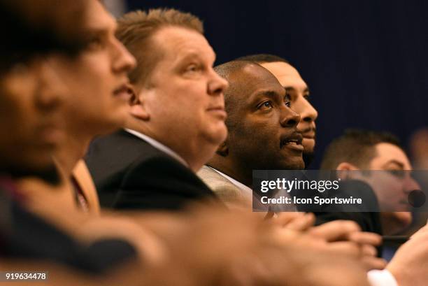 Southern Illinois Salukis assistant coach Anthony Beane Sr. Looks on during the Missouri Valley Conference college basketball game between the...