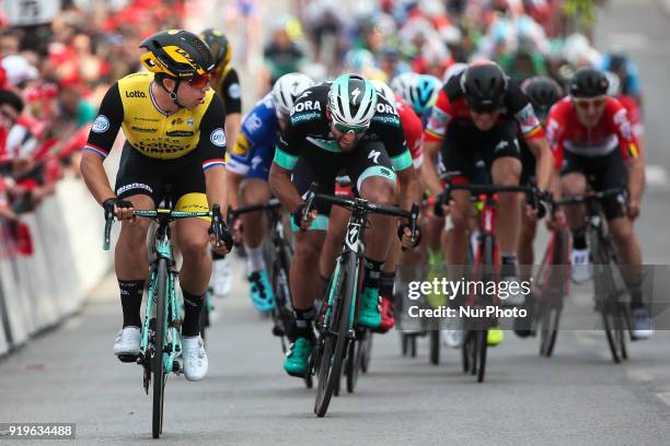 Dylan Groenewegen of Team Lotto NL-Jumbo wins against Matteo Pelucchi of Bora-Hansgrohe the 4th stage of the cycling Tour of Algarve between...