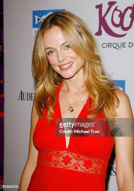 Heather Graham arrives to the opening night gala for Cirque du Soleil's "Kooza" held at Santa Monica Pier on October 16, 2009 in Santa Monica,...