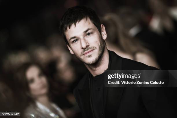 Gaspard Ulliel attends the 'Eva' premiere during the 68th Berlinale International Film Festival Berlin at Berlinale Palast on February 17, 2018 in...