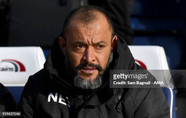 Nuno Espirito Santo manager / head coach of Wolverhampton Wanderers during the Sky Bet Championship match between Preston North End and Wolverhampton...