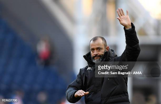 Nuno Espirito Santo manager / head coach of Wolverhampton Wanderers during the Sky Bet Championship match between Preston North End and Wolverhampton...